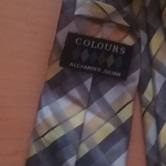 Alexander Julian Colors Mens Neck Tie Long GRAY - Picture 4 of 4